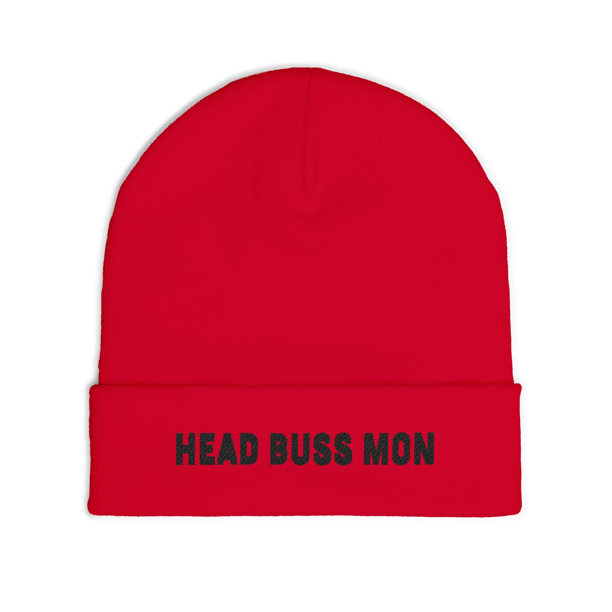 Head Buss Mon beanie, embroidered knit hat, Head Buss Mon meaning - greatness , nothing esle compare - Image 4