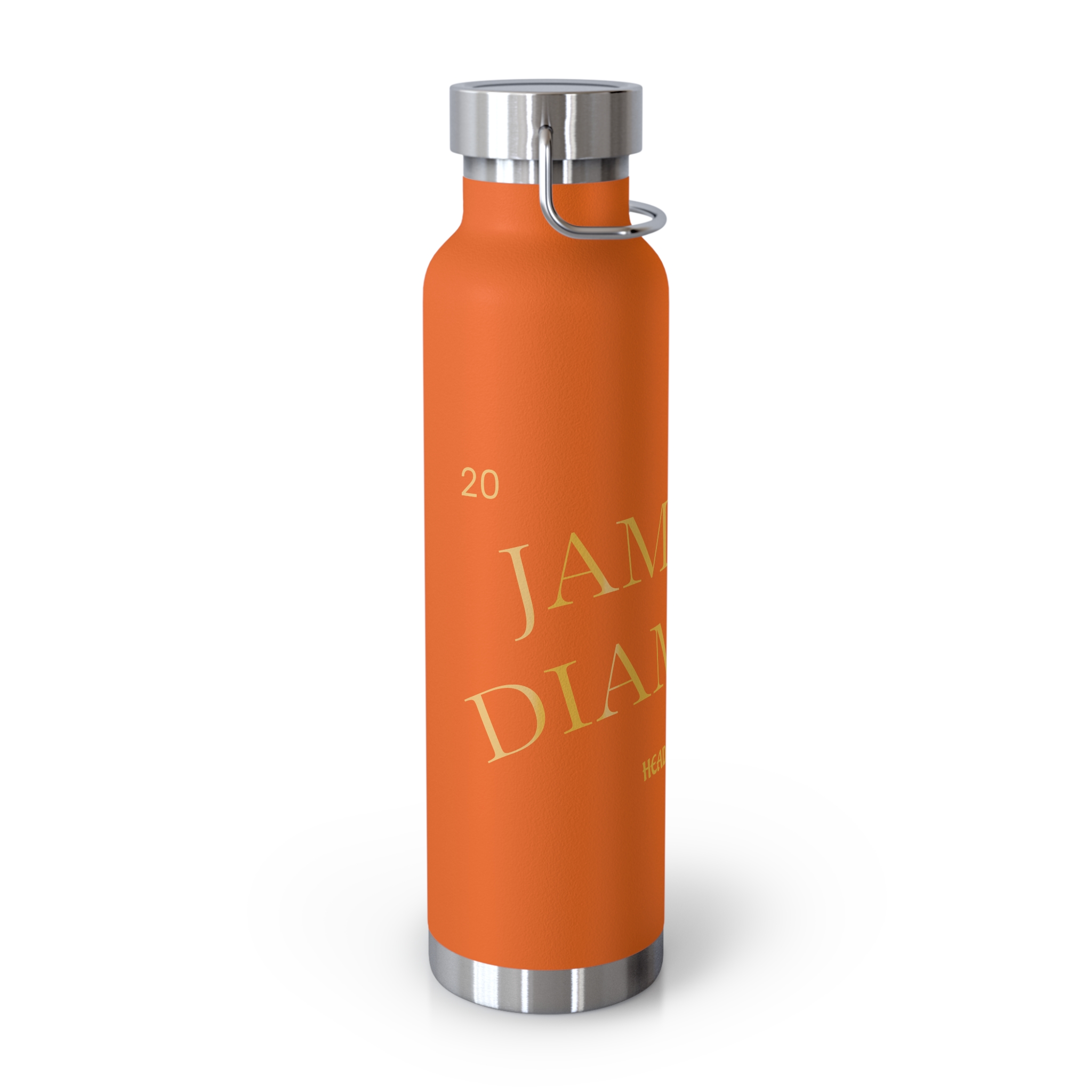 Jamaica Diamond Text Water Bottle | 22oz Copper Vacuum Insulated Bottle - Image 6