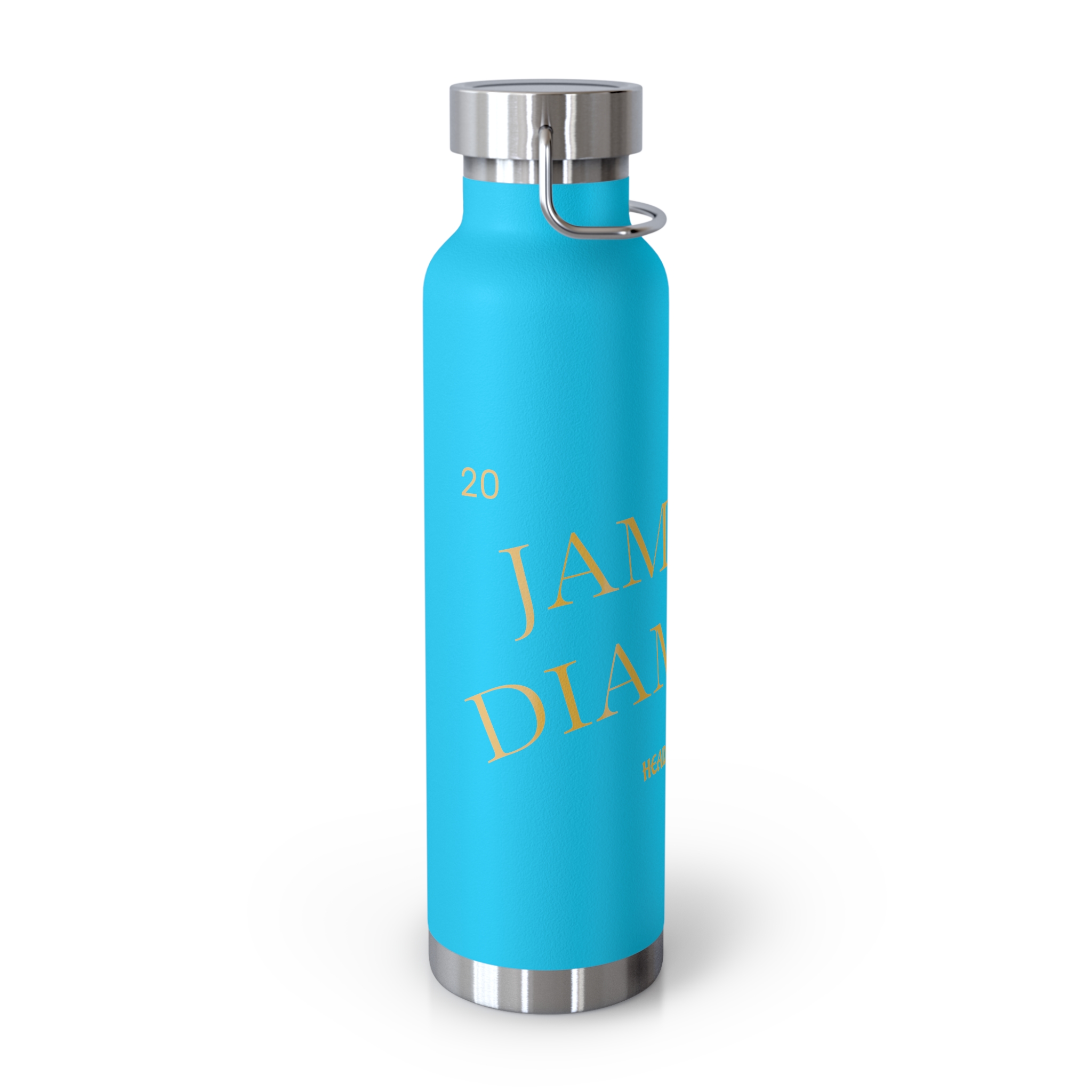 Jamaica Diamond Text Water Bottle | 22oz Copper Vacuum Insulated Bottle - Image 14