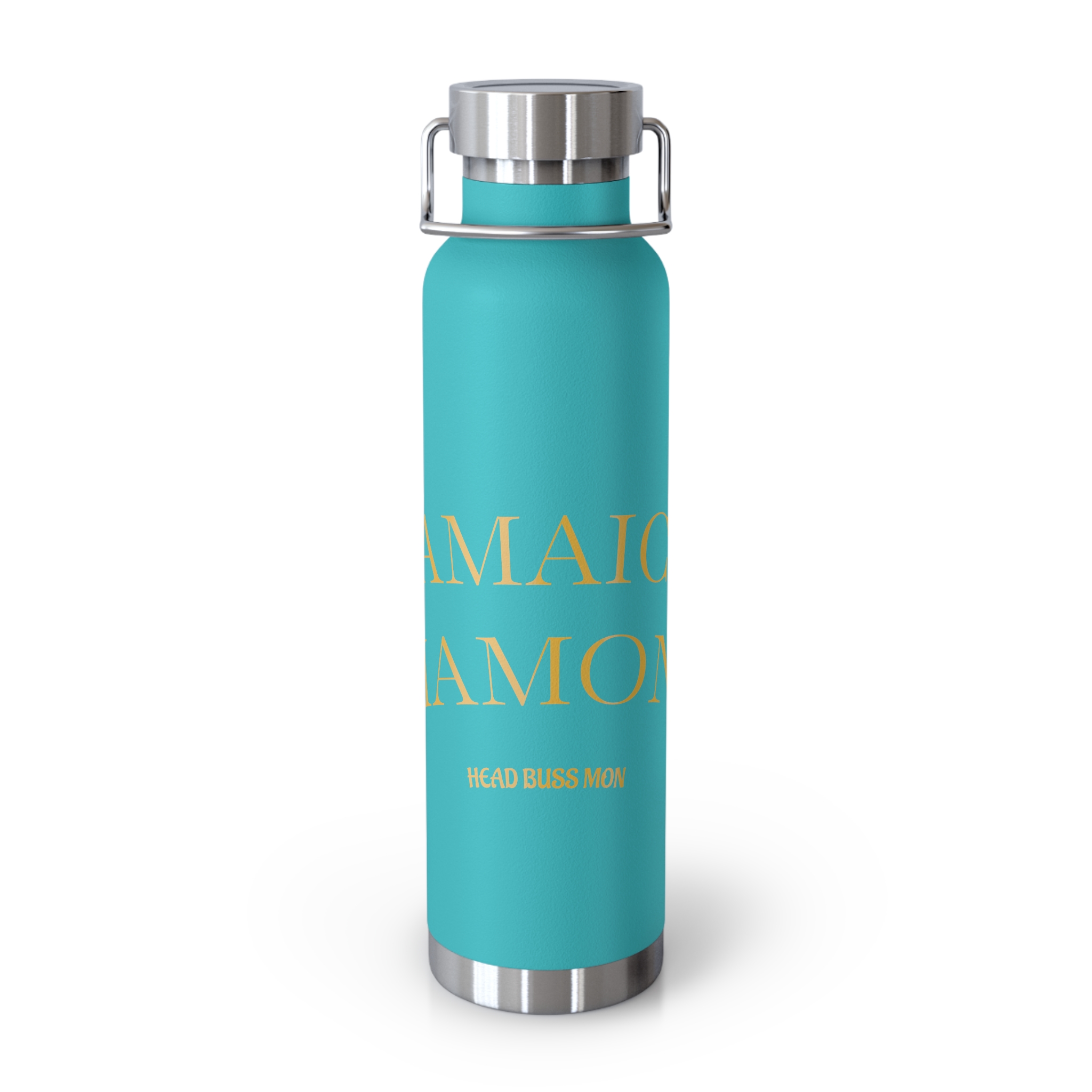Jamaica Diamond Text Water Bottle | 22oz Copper Vacuum Insulated Bottle - Image 9