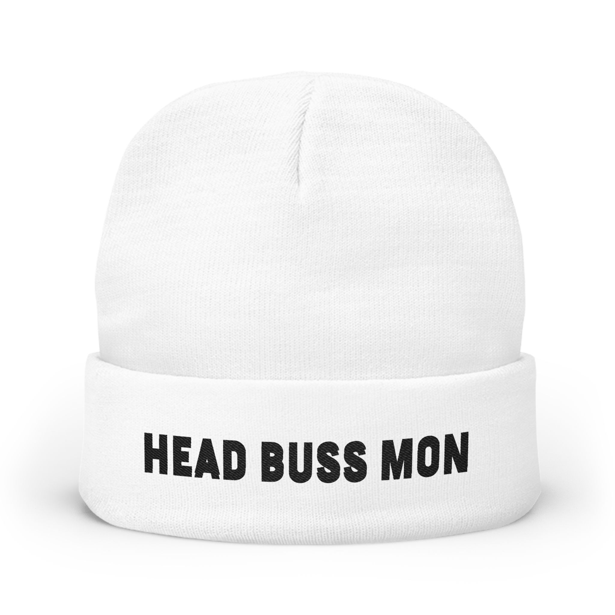 Head Buss Mon beanie, embroidered knit hat, Head Buss Mon meaning - greatness , nothing esle compare - Image 26