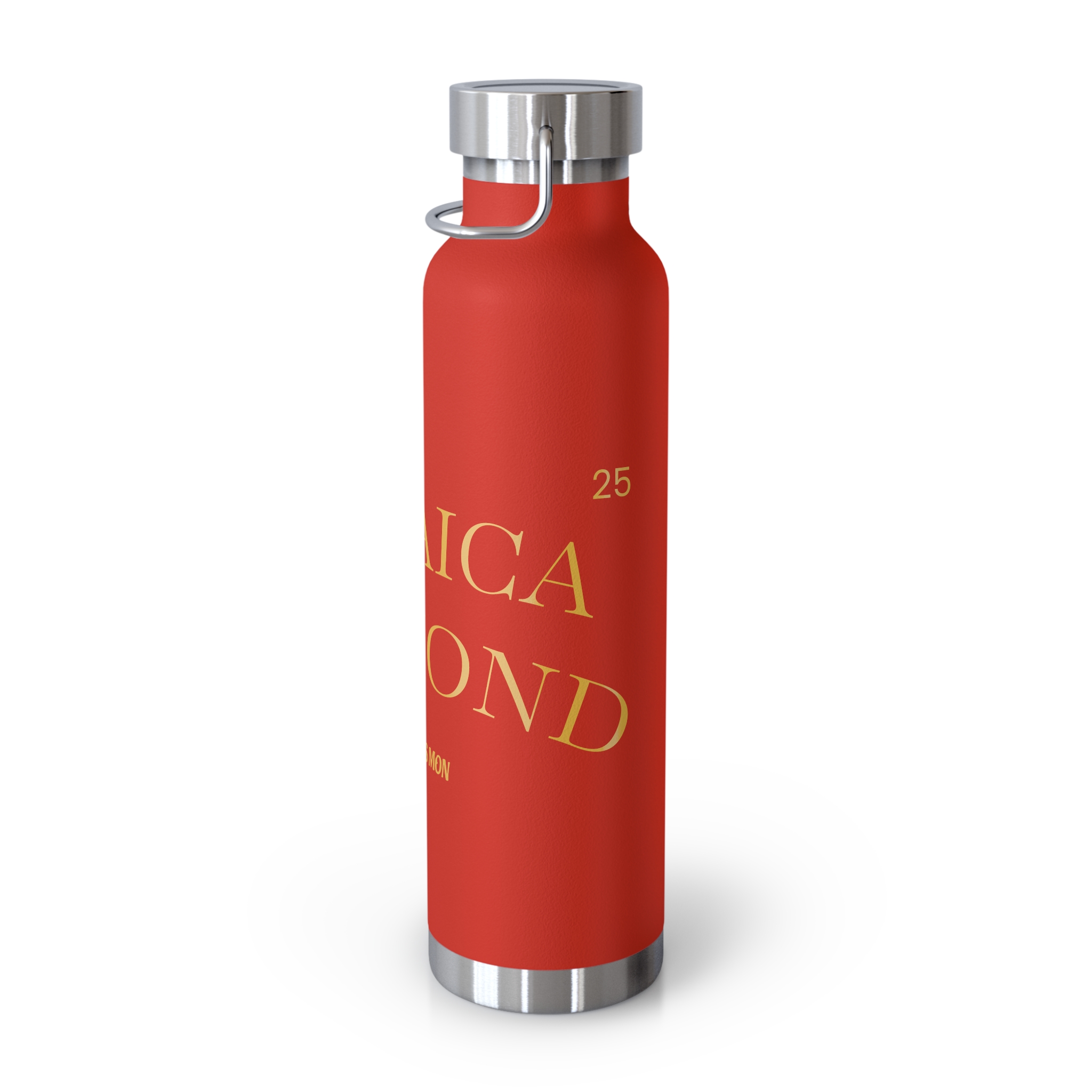 Jamaica Diamond Text Water Bottle | 22oz Copper Vacuum Insulated Bottle - Image 3