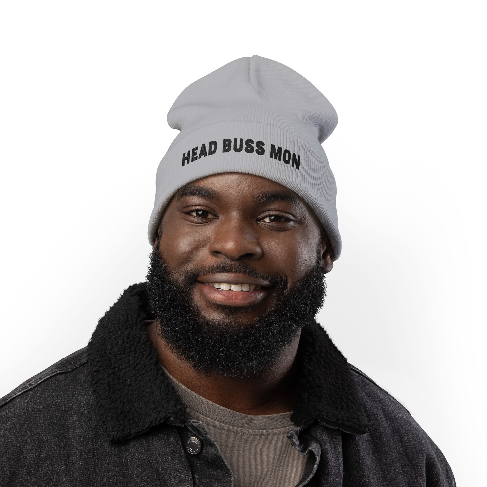 Head Buss Mon beanie, embroidered knit hat, Head Buss Mon meaning - greatness , nothing esle compare - Image 10