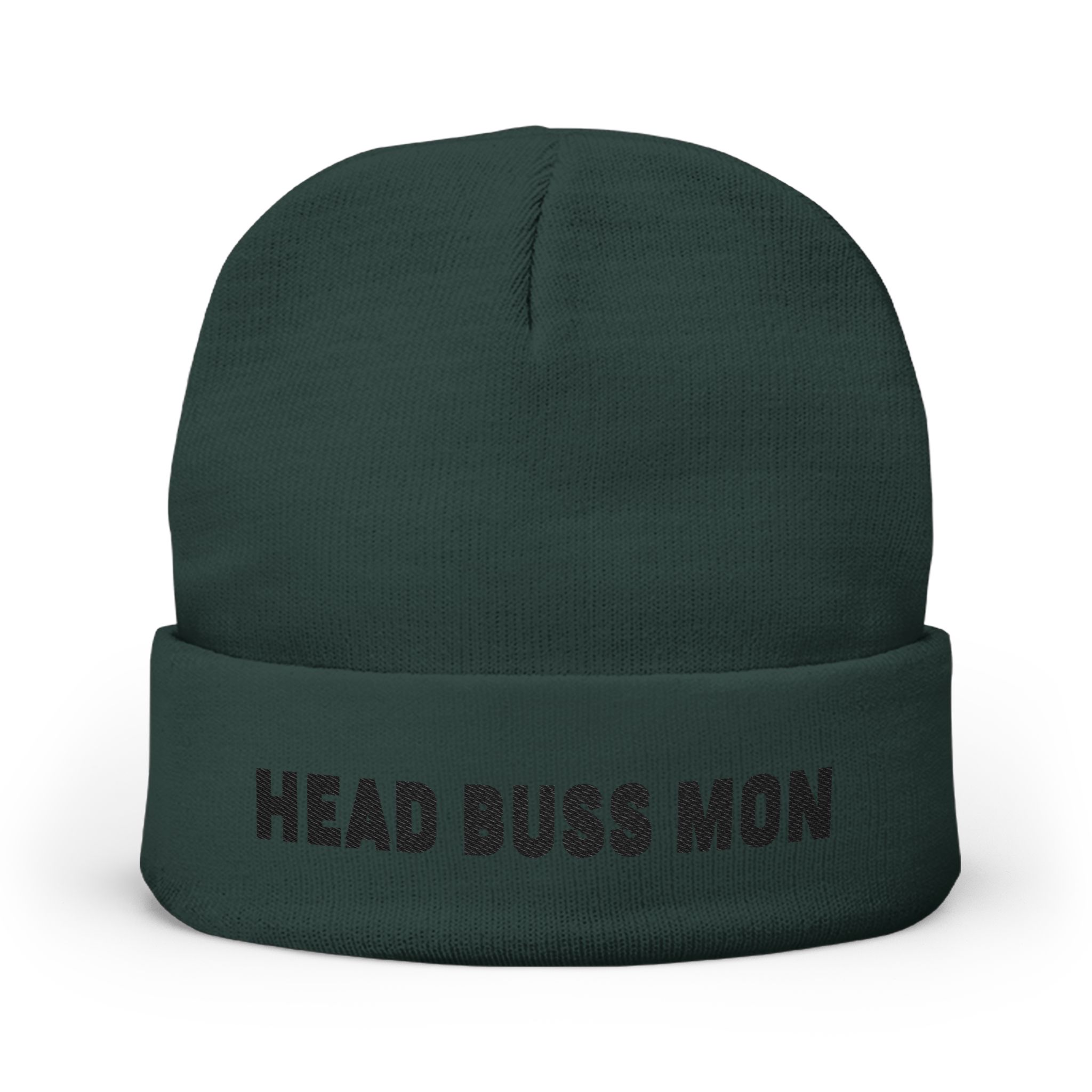 Head Buss Mon beanie, embroidered knit hat, Head Buss Mon meaning - greatness , nothing esle compare - Image 16