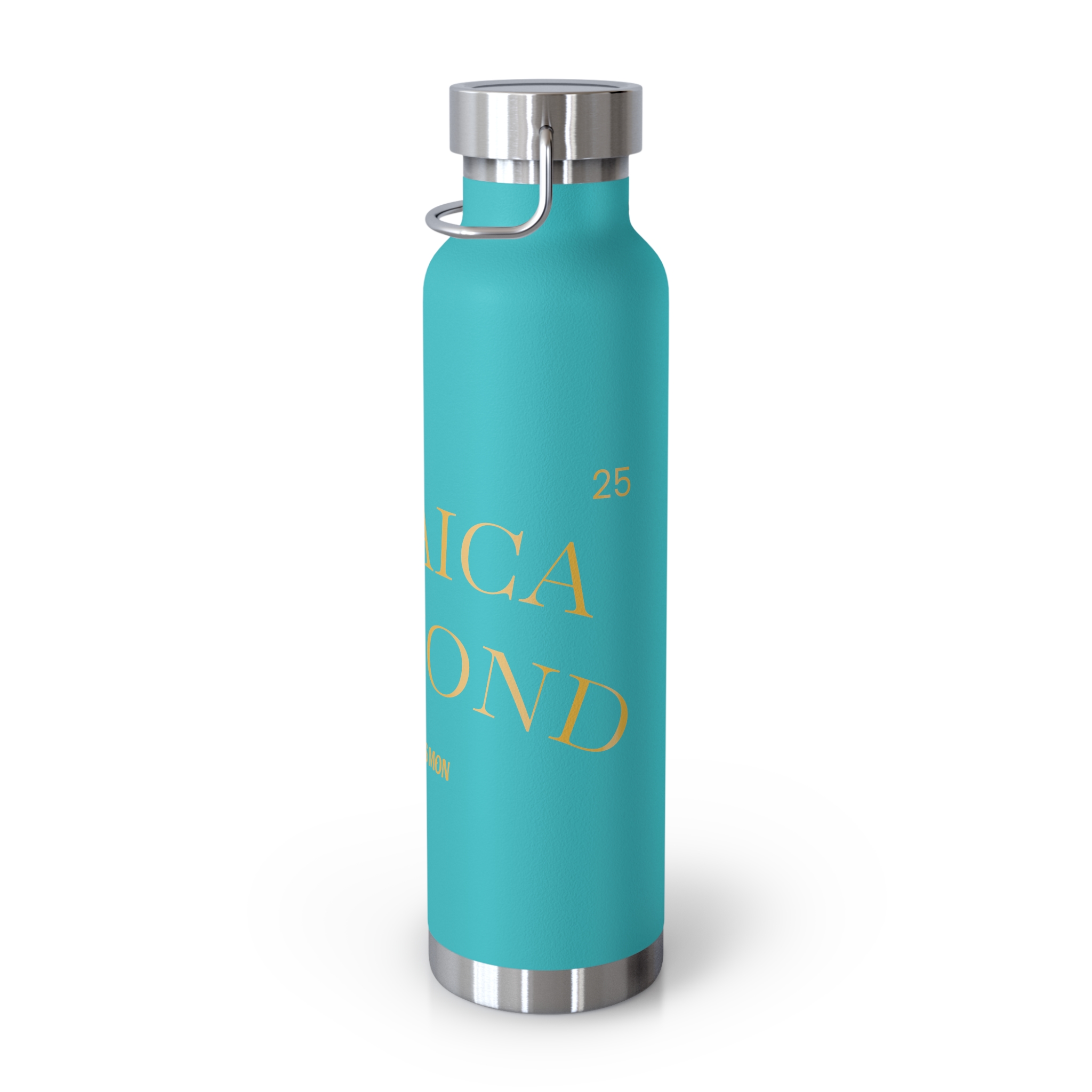 Jamaica Diamond Text Water Bottle | 22oz Copper Vacuum Insulated Bottle - Image 11