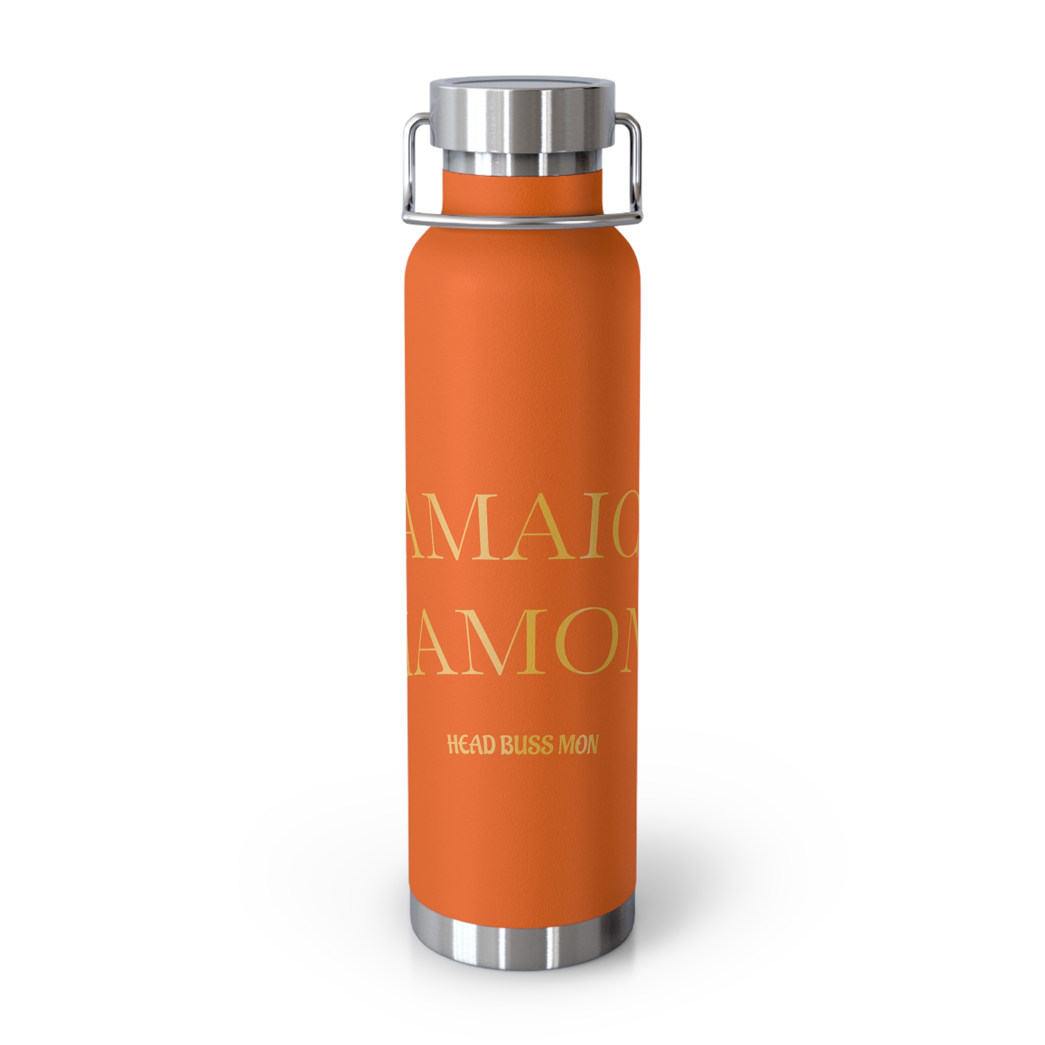 Jamaica Diamond Text Water Bottle | 22oz Copper Vacuum Insulated Bottle - Image 5