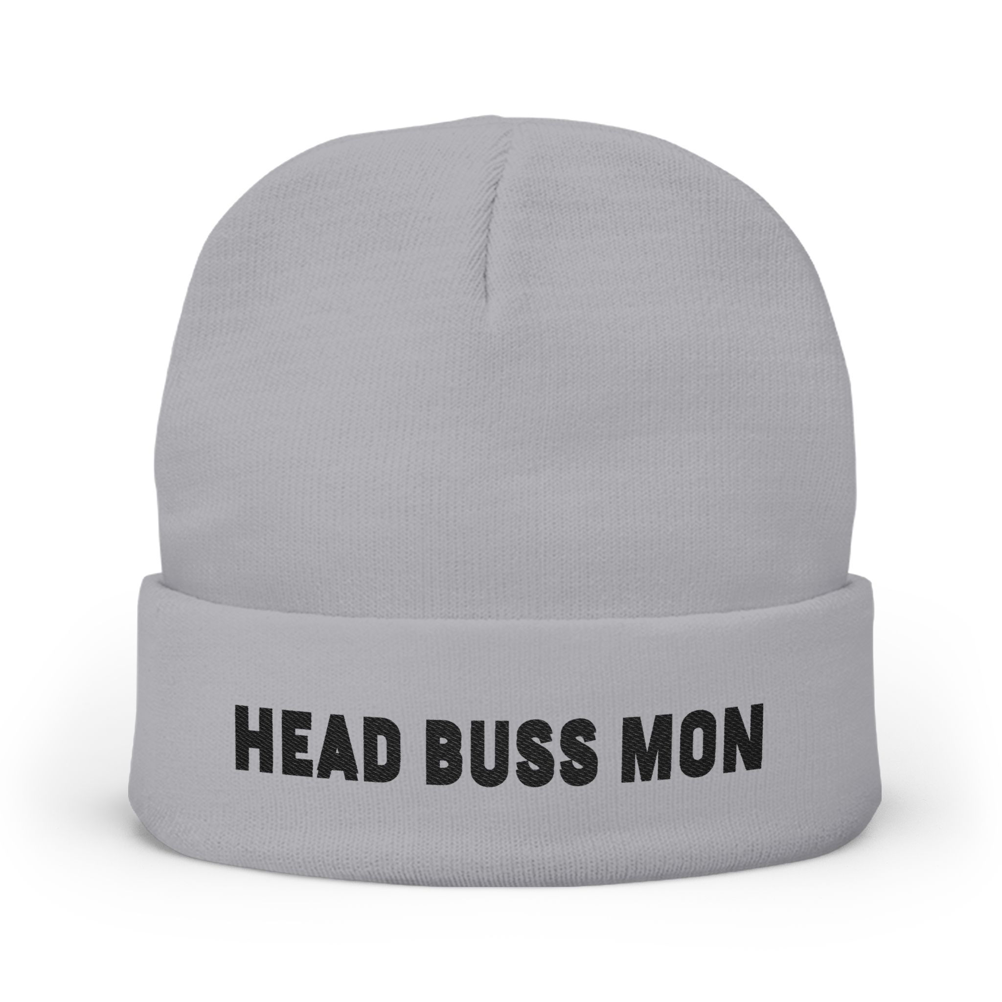 Head Buss Mon beanie, embroidered knit hat, Head Buss Mon meaning - greatness , nothing esle compare - Image 6