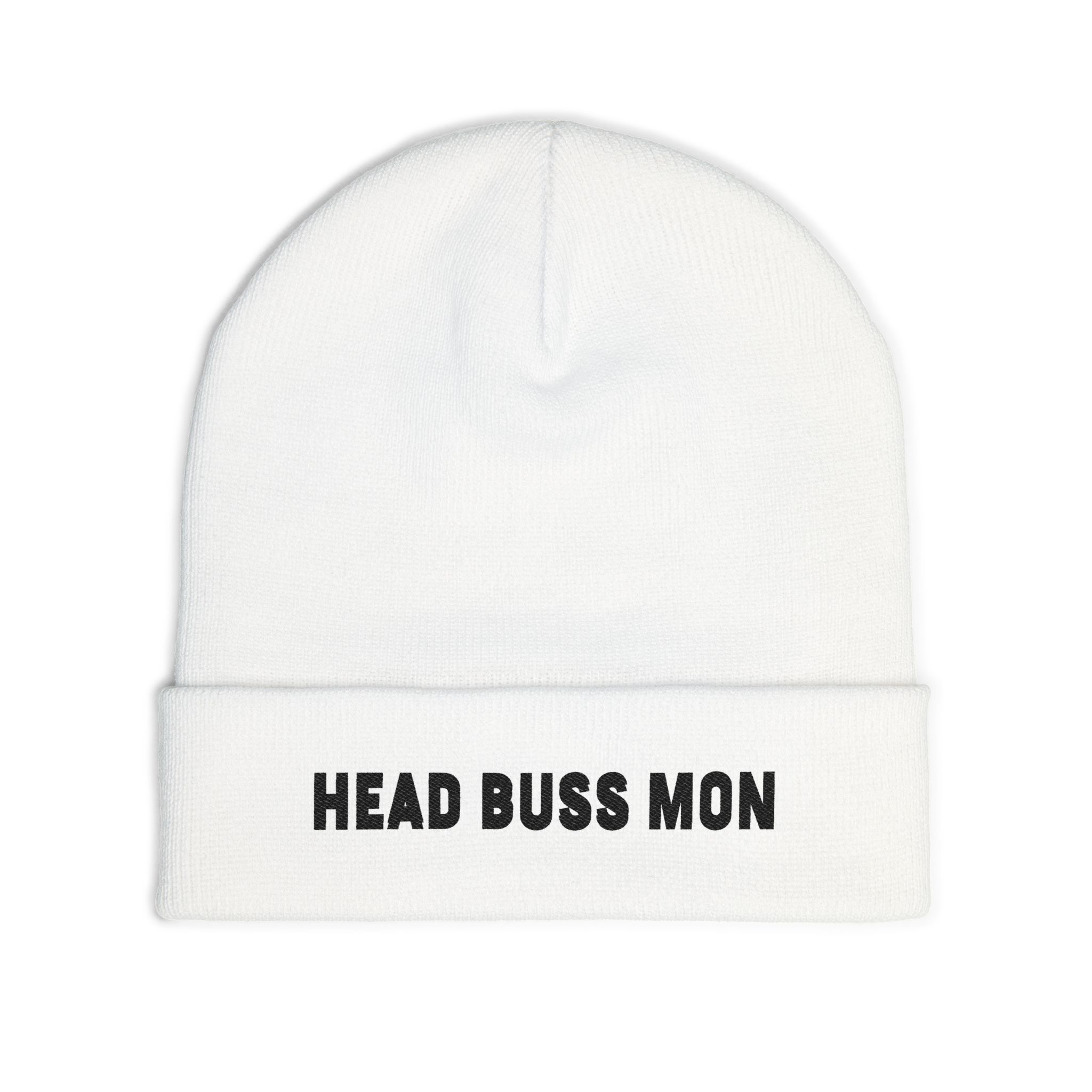 Head Buss Mon beanie, embroidered knit hat, Head Buss Mon meaning - greatness , nothing esle compare - Image 28