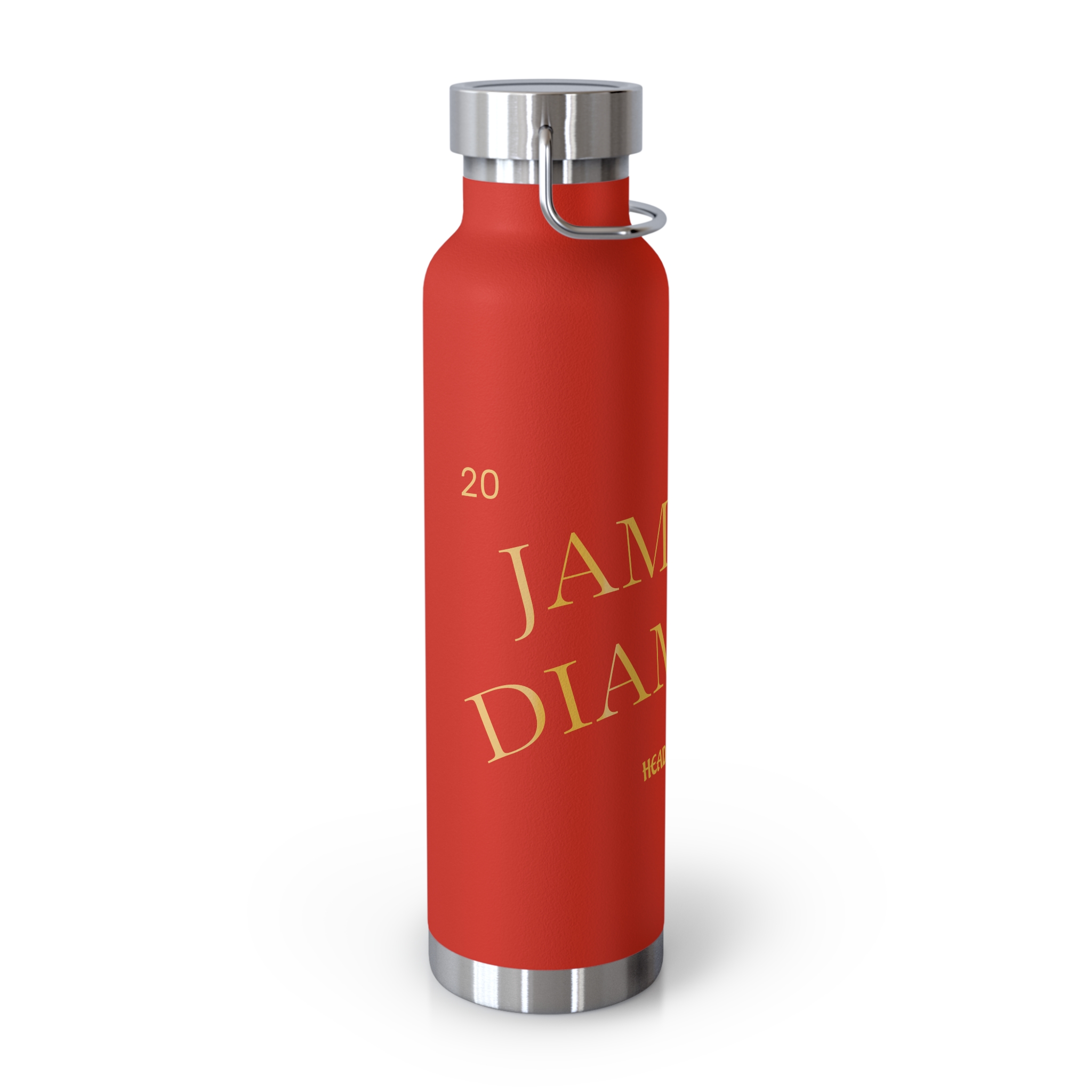 Jamaica Diamond Text Water Bottle | 22oz Copper Vacuum Insulated Bottle - Image 2