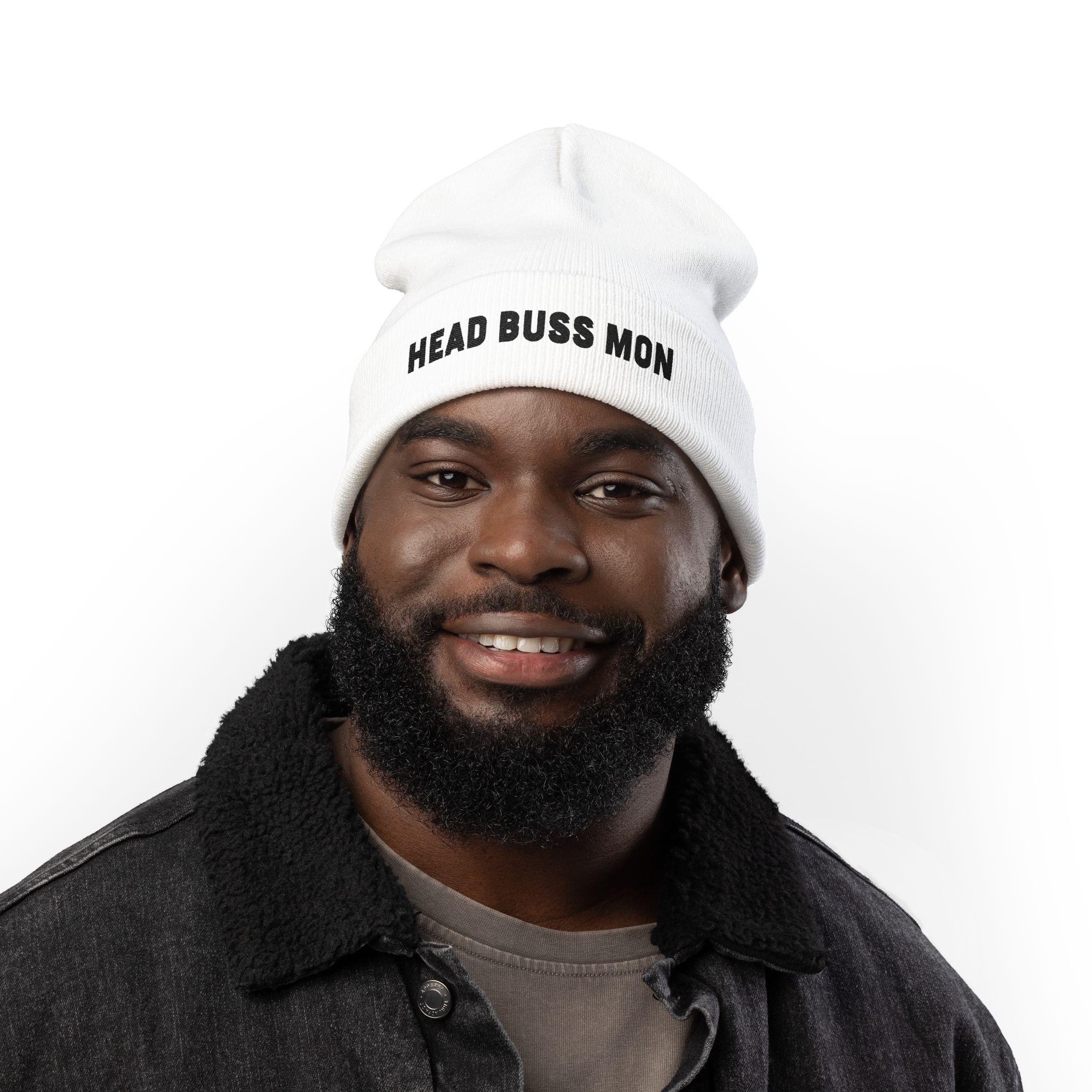 Head Buss Mon beanie, embroidered knit hat, Head Buss Mon meaning - greatness , nothing esle compare - Image 30