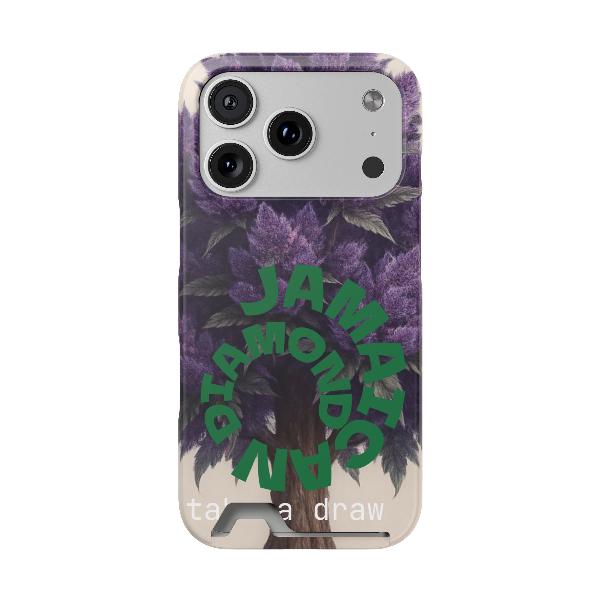 Purple bud weed Tree Phone Case | Card Holder, Green Circular Text - Image 175
